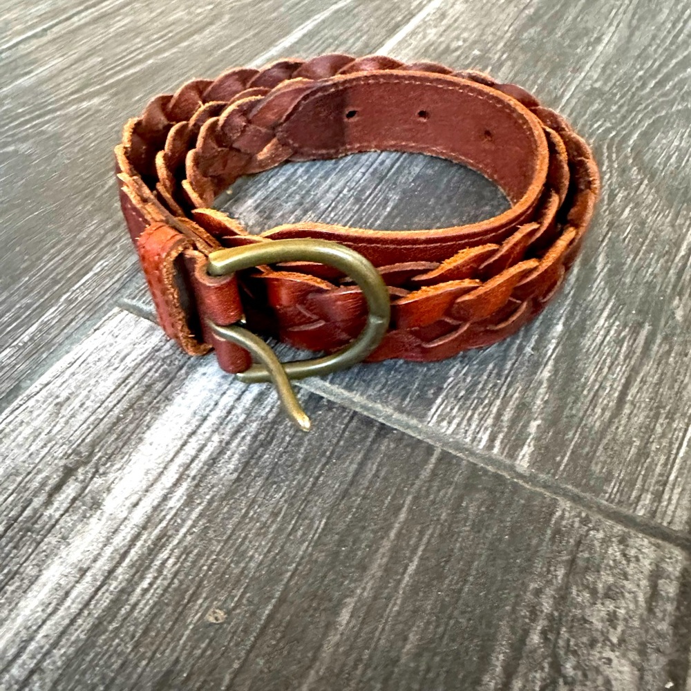 Hollister Leather Brown Braided Belt